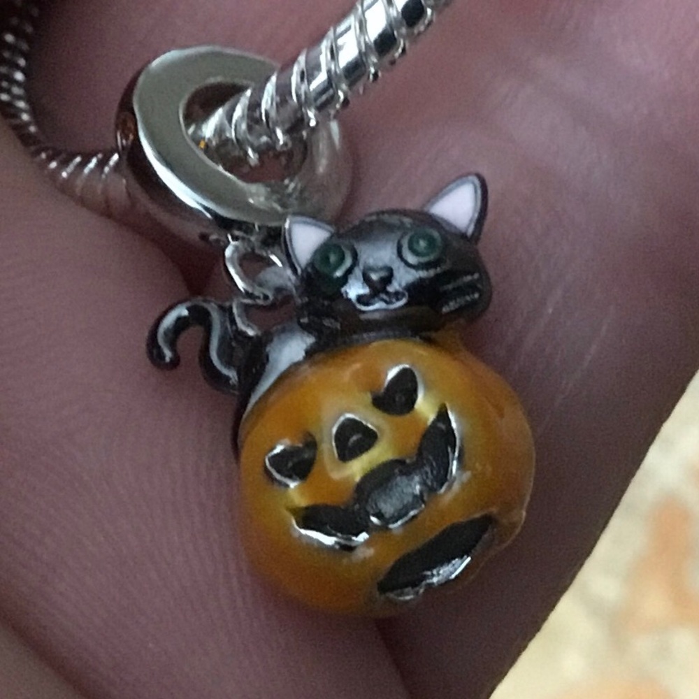 Halloween Cat Pumpkin Luminous Charm